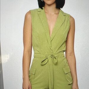 Olive Green Sleeveless Jumpsuit